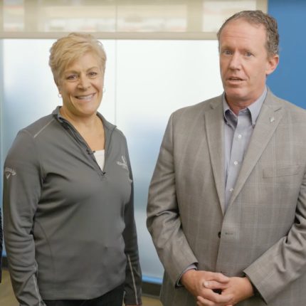 Numerica CEO Carla Cicero and Spokane Colleges Chancellor Kevin Brockbank