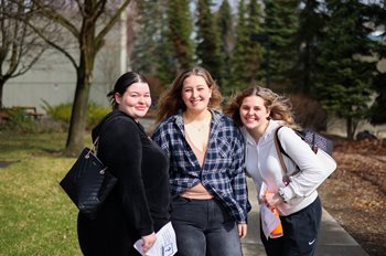 Three students outside