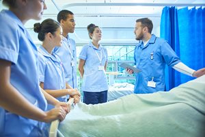 Nursing students in hospital