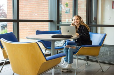 Student with laptop